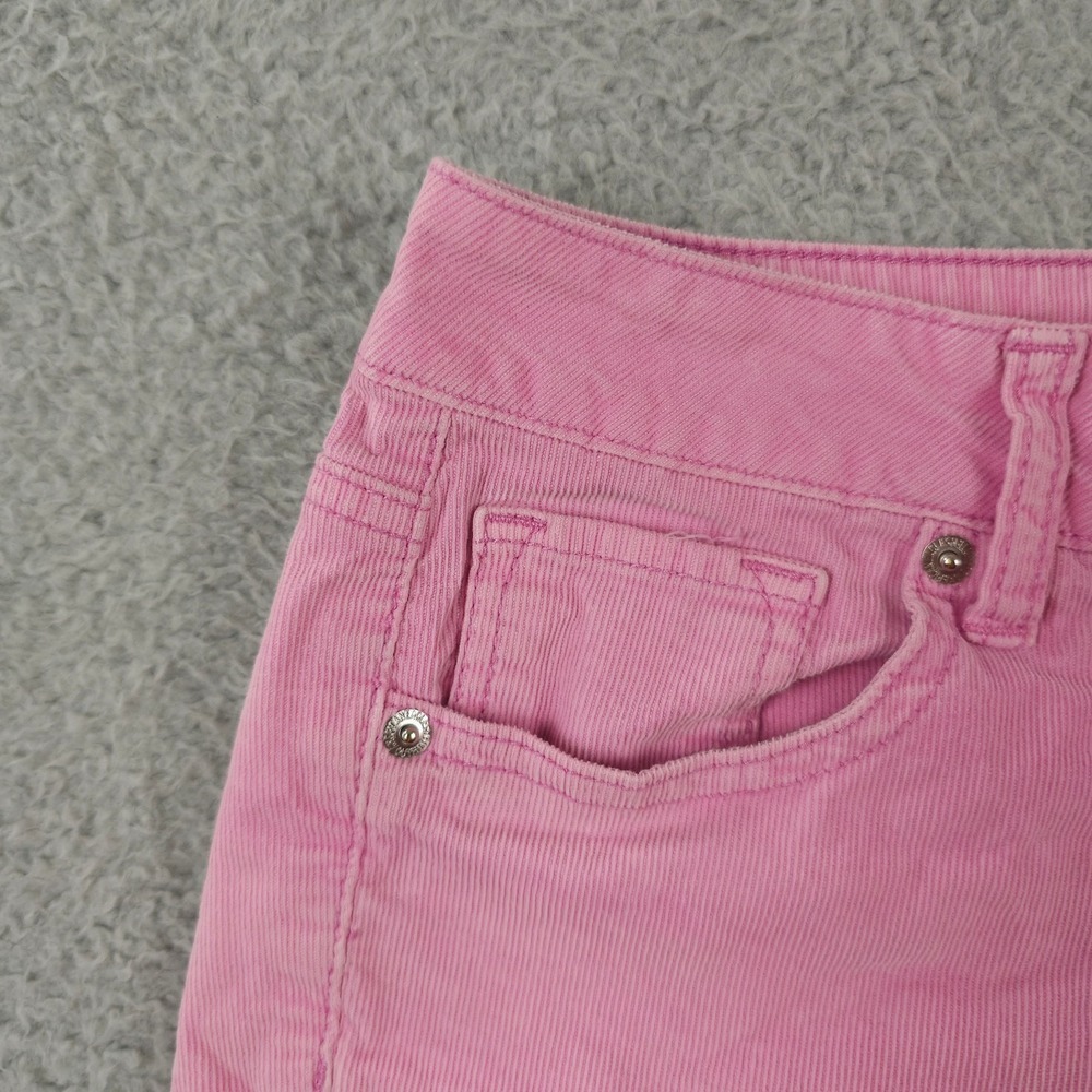 American Eagle Shorts Womens 0 Pink Corduroy Micro Mini Low Rise Cut Off Stretch - Picture 8 of 11
